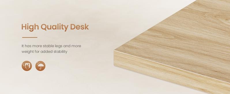 SEDETA 55" Executive Office Desk with 3 Drawers, Home Office Desk with Storage Drawers, Computer Writing Desk Study Table, Natural Oak