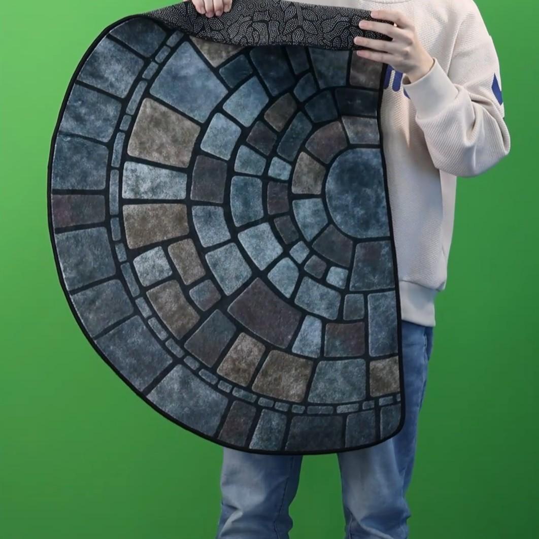 The Stone-patterned Semi-circular Rug Is Durable, Lightweight, and Highly Slip-resistant with Strong Water Absorption. It Is Machine Washable and Easy to Clean, Suitable for Both Indoor and Outdoor Entryways. It Quickly Traps Dirt and Sand