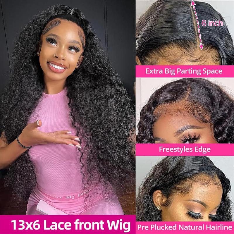 Bling Hair 30 Inch Water Wave Style 13x6 Lace Transparent Lace Front Wigs Human Hair Pre Plucked for Women with Baby Hair
