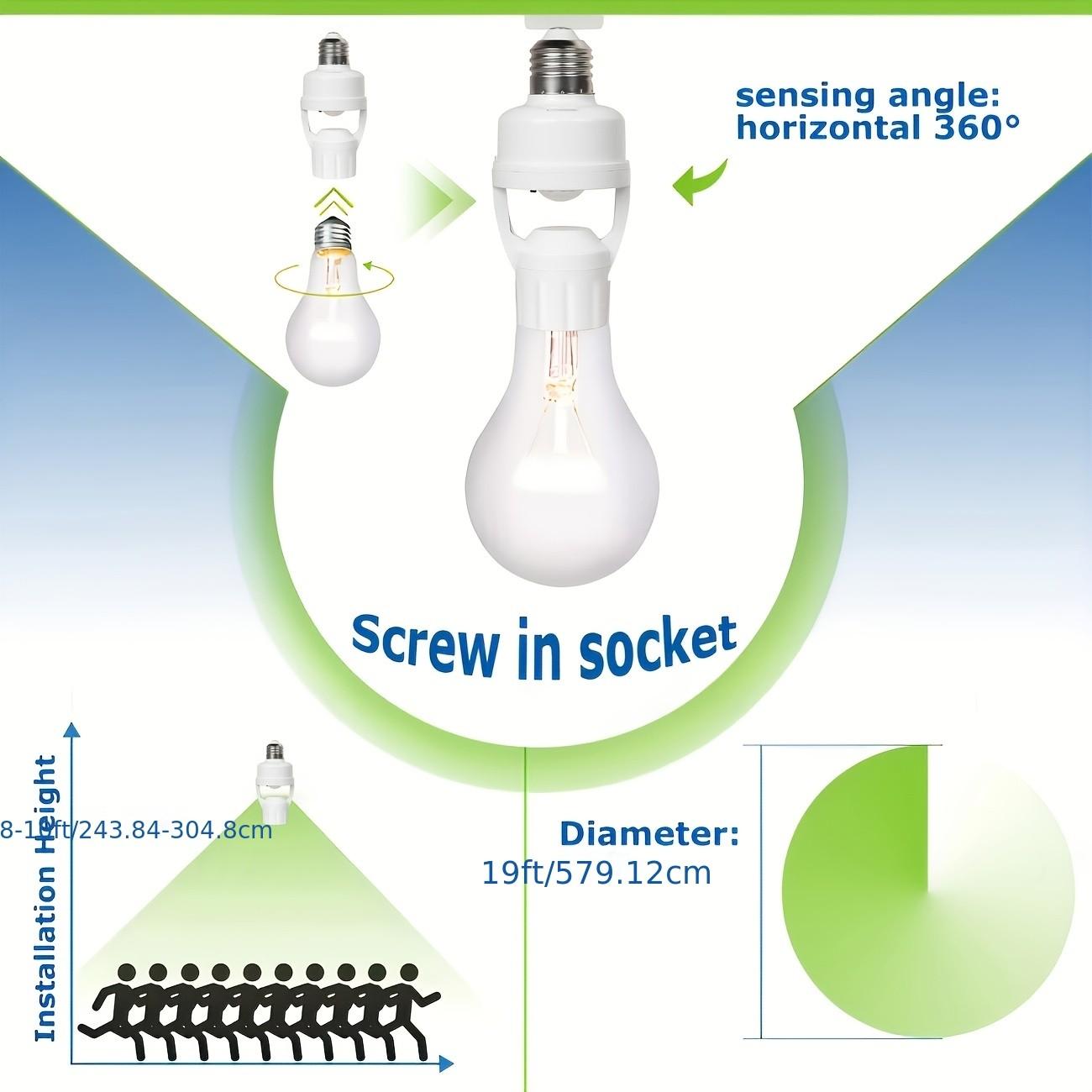 Human Body Infrared Sensor Light Universal Socket, Install the Sensor Lamp Holder, Adjustable Switch, 85-265v Wide Voltage Range Motion Sensor, Suitable for Various E27 Bulbs, Smart Home Lighting, Easy to Install