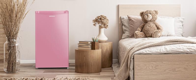 Upstreman mini fridges 3.2 Cu.Ft with Freezer Compact Single-Door Fridge for Dorm Office Bedroom BR321 Adjustable Temperature Thermostat Energy-Efficient Quiet Operation 3 Removable Shelves & Crisper Drawer pantry drink fridge skincare fridge