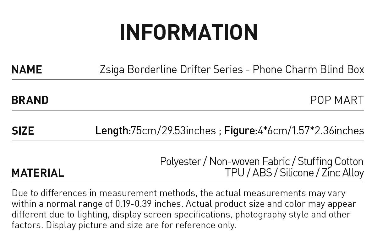POP MART Zsiga Borderline Drifter Series-Phone Charm Blind Box
