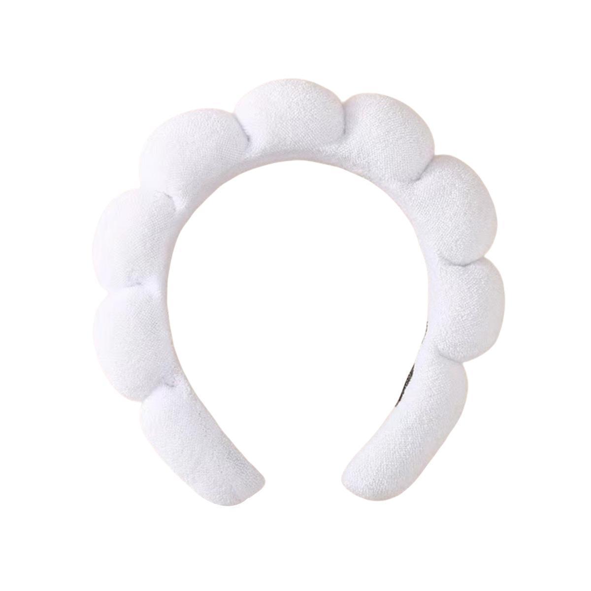 Puffy Cloud Makeup Headband, Soft High‑Crown Synthetic Sponge Fabric, Unisex Anti‑Slip Hair Band, One Size Comfort Accessory for Skincare And Face Washing Routines