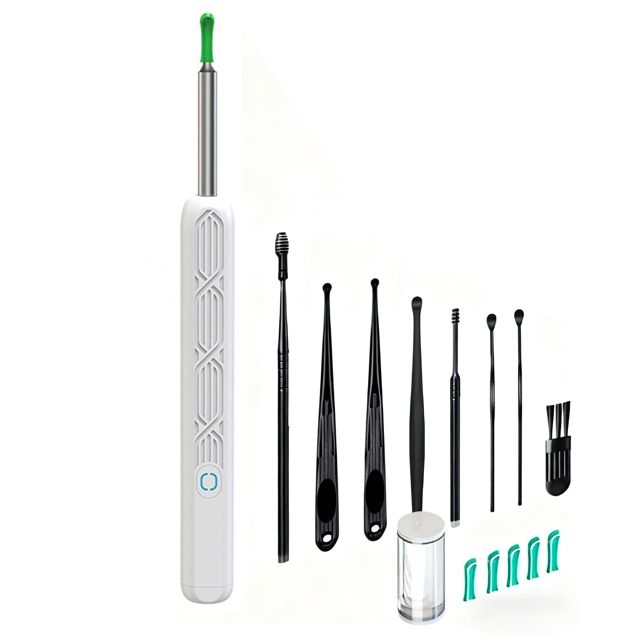 Visual Ear Wax Removal Kit with Camera and Light, Complete 8-Tool Set with 5 Replaceable Ear Scoops, Compatible with iOS & Android, Ear Wax Remover