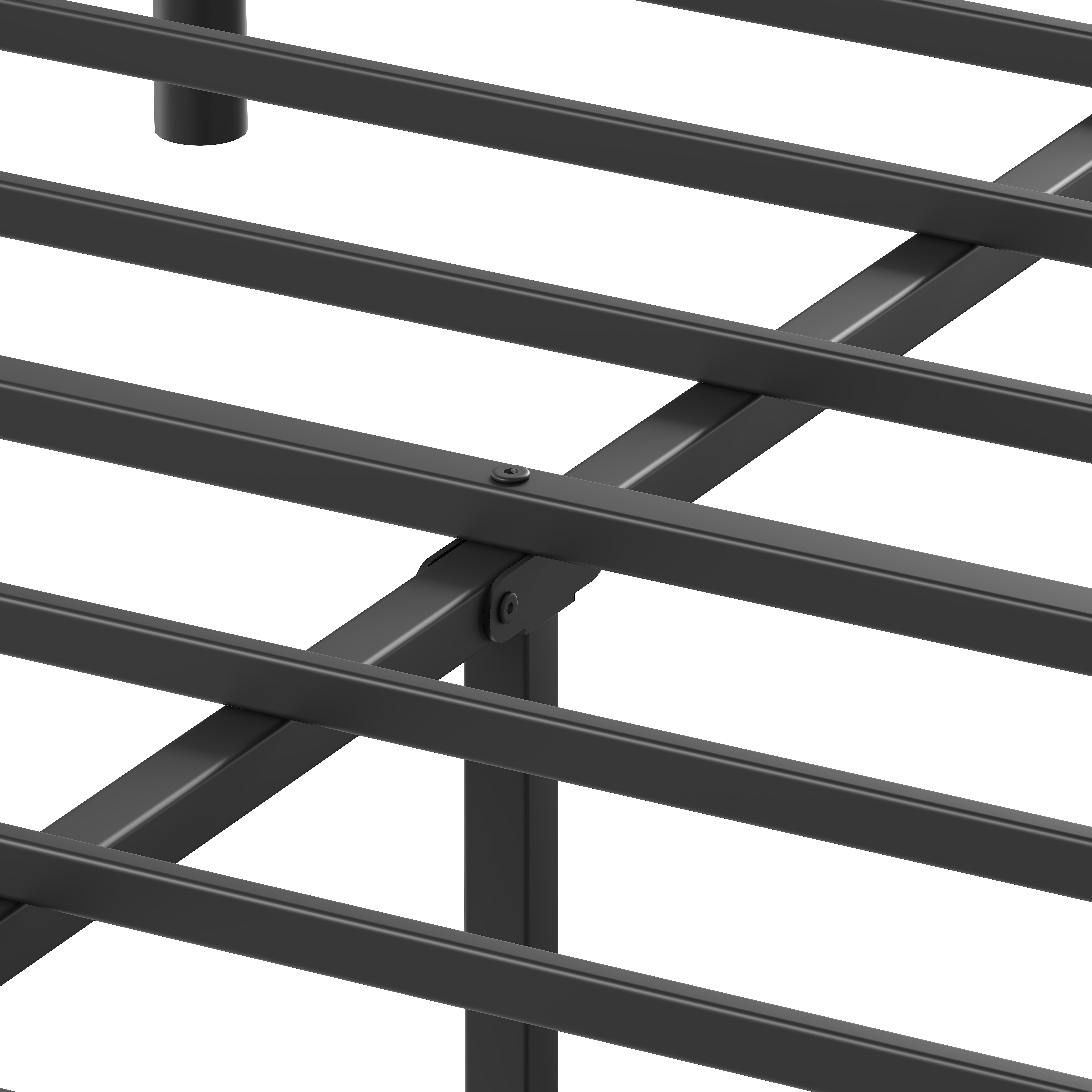 QUEEN Size Vintage Roma Bed Frame with 14 Inches Heavy Duty Sturdy Platform Anti-Slip Design Easy Assembly No Box Spring Needed Safe Rounded Columns Modern Noise-Free Design Ample Storage