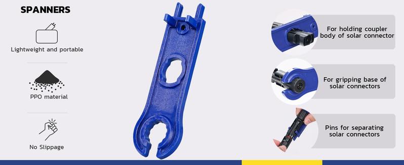 haisstronica MC4 Crimping Tool Kit, 15PCS Solar Crimper Tool Set with Stripper, 10 Pairs Solar Connectors AWG14-10(2.5/4/6mm²) and Spanners for Solar Panel PV Cable Installation