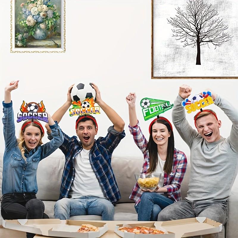 7pcs Football Match Cheering Props - Soccer Ball Headband for Sports Fan Party Decoration Fun Soccer Theme Headwear for Game Day Celebration & Sports Meet