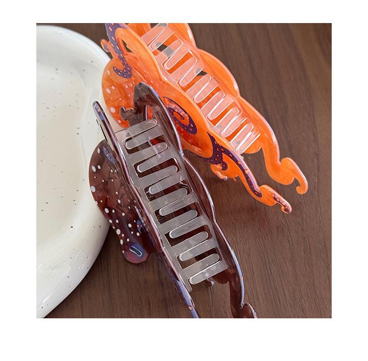 Mermaidcore Octopus Hair Claw Clip | Trendy Ocean Series Faux Acetate Hair Clip | Large Strong Hold Shark Clip for Summer