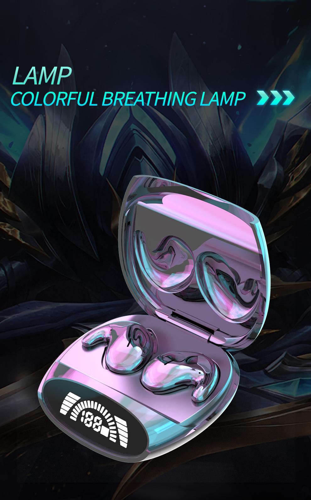 MZYMI MD528 Wireless Sleep Headphones 9D Sound Quality Noise Reduction HiFi Audio LED Digital Charging Silicone Earbuds with Mic for Sports