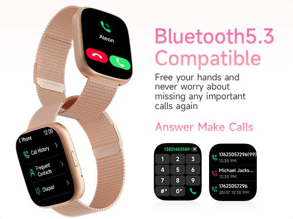 TOOBUR Smart Watch with Answer/Make Calls Fitness Activity Tracker with 100+ Sport Modes & 2 Bands, Sleep Monito，Smart Voice Assistant, Smart Watches for iOS, Android Watch, Ideal Birthday & Holiday Gifts For Men Women