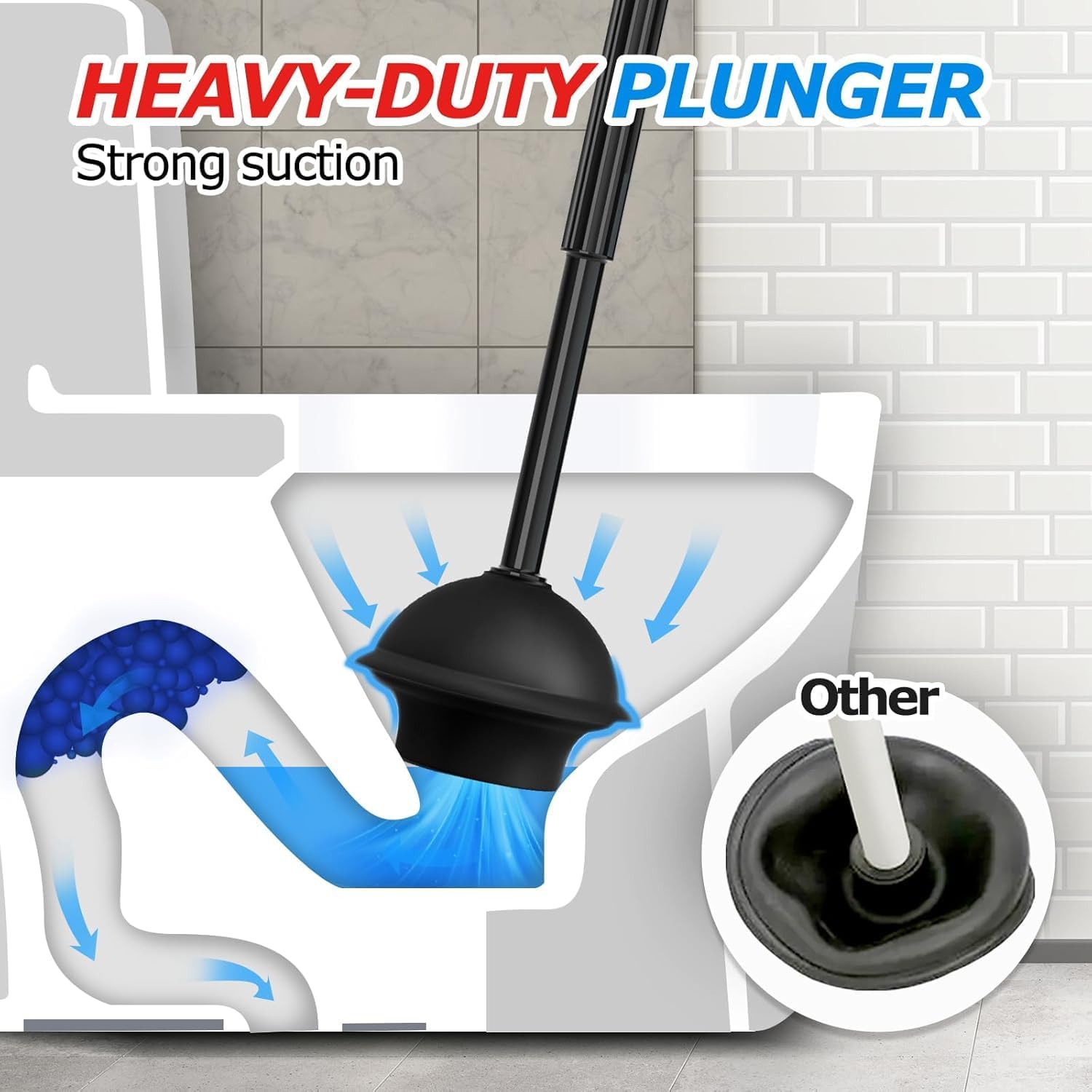 3 in 1 Toilet Brush and Plunger Set,Toilet Bowl Brush Plunger Set,Toilet Brush Plunger Combo,Cleaning Brush,Cleaning Supplies, Crevice Cleaning Brush, Bathroom Cleaning Tools