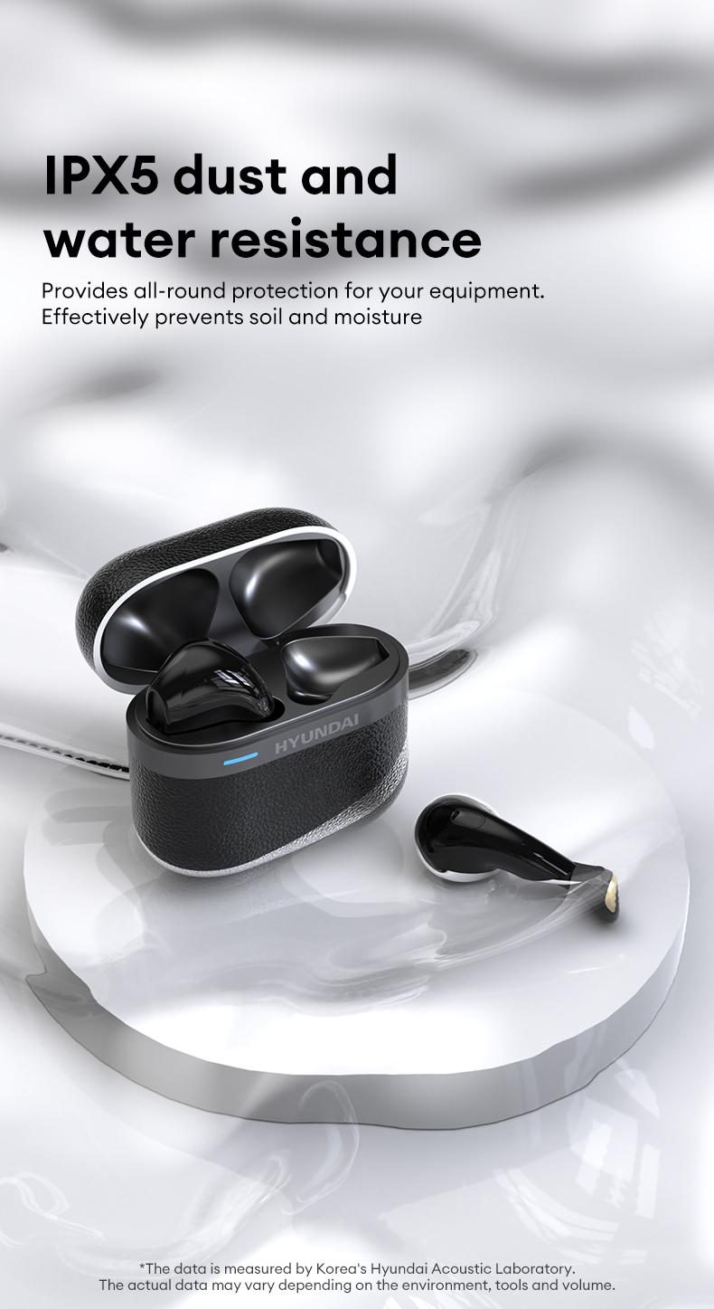 HYUNDAI T02PRO TWS True Wireless Bluetooth 5.4 Earbuds High-resolution Sound Quality Headset Long-lasting Battery & Waterproof Electronic Headphones