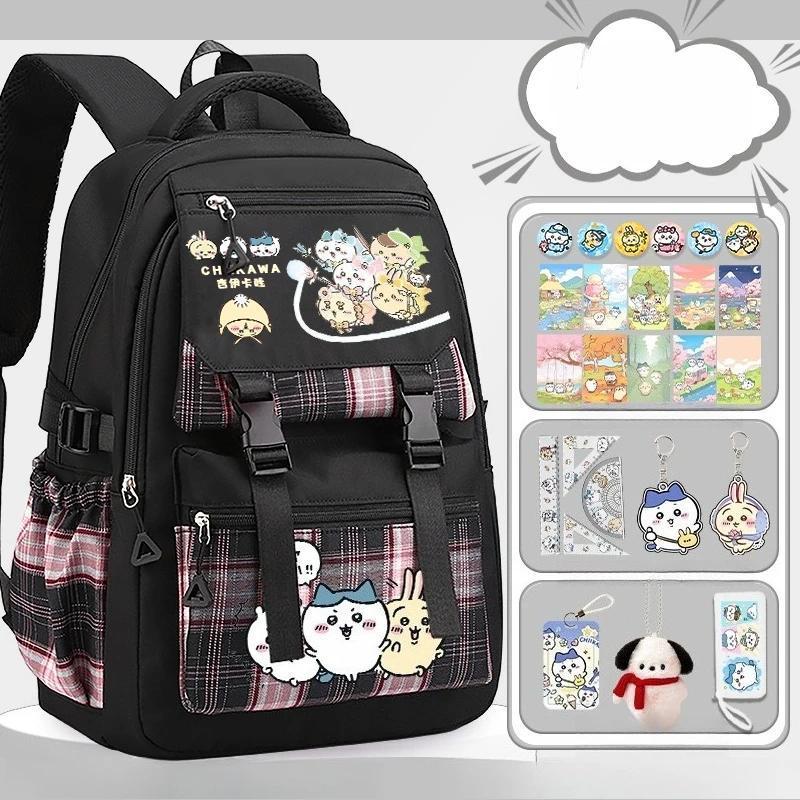 Anime Cartoon Kawaii Chiikawa Primary School Students Schoolbag Grades 3 To 9 Shoulders Large Capacity Good Looks Easy To Store