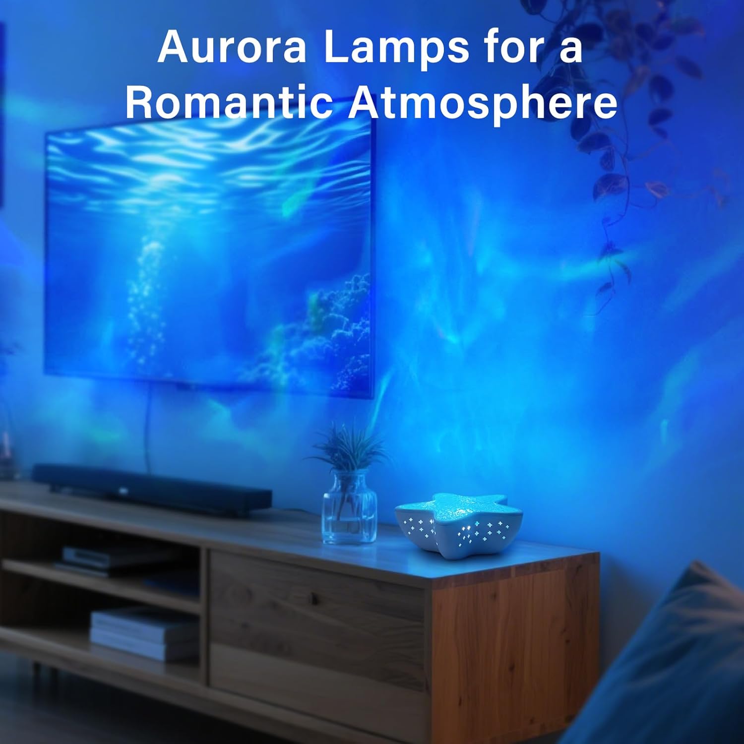 Starfish Projector Lamp, 7-Color Ocean Wave Projector Light