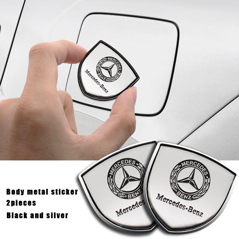 3D Metal Shield Emblem Car Sticker, Body Decal, Automobile Decals for Mercedes Benz Amg A/b/c/e/s Class, W204 W205 W203 W206 W211 W212 W213 W201 W210 W220 W221 W222 W223 W251 Glc Glk Cla, Vehicle Exterior Decoration