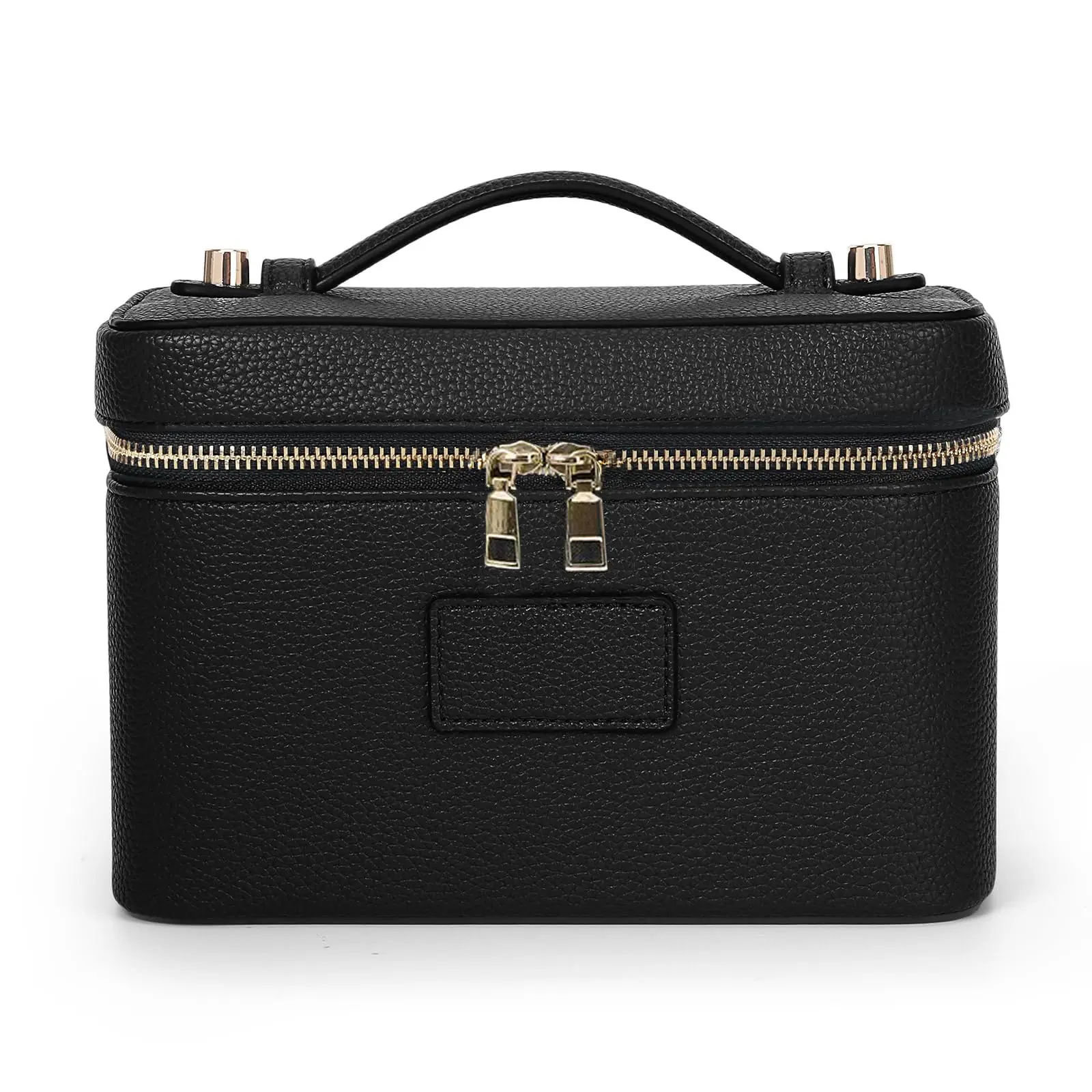 Lychee Textured Waterproof PU Leather Cosmetic Bag - Full Zip, Multi-Function, Soft Chic, Structured Look, Large Capacity, Waterproof Lined, Casual Daily/Travel Essential Carry-All Storage Handbag