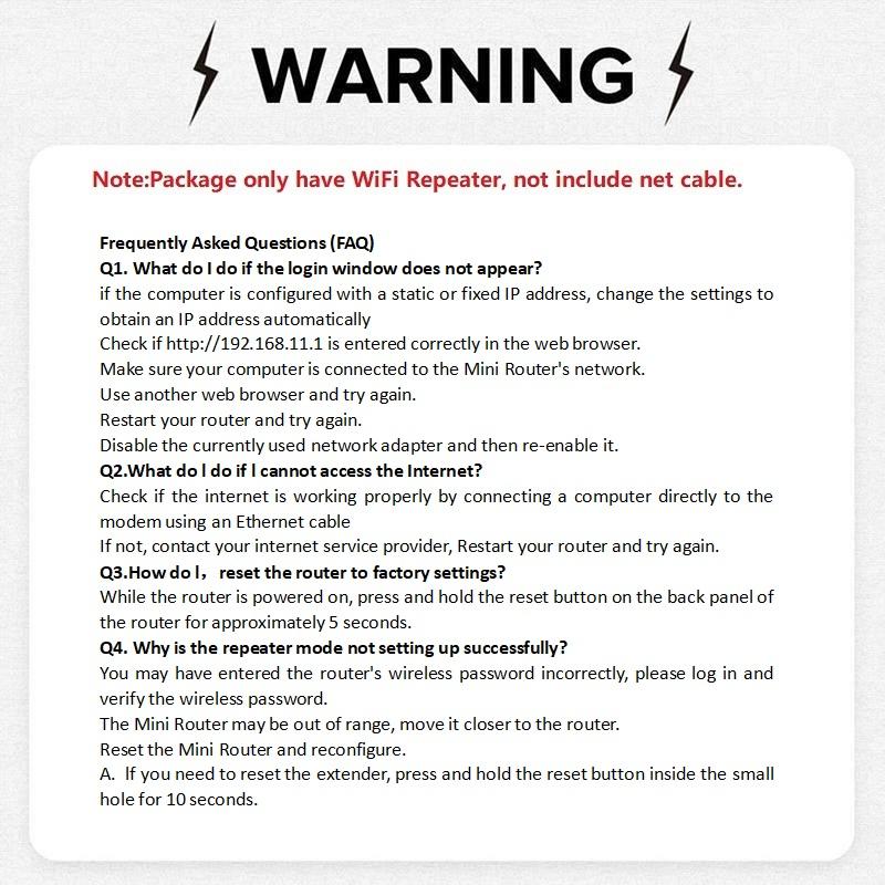 300mbps Wireless Range Extender, Easy Setup Home Office Wi-Fi Booster with 7 LED Lights, Enhance Your Network Signal for Home Office Enhancement