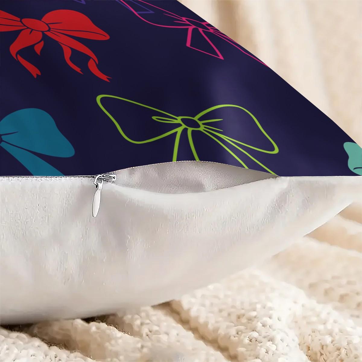 1 Piece Coquette Pink Bow Print Body Pillow, Memory Foam Pillow & Decorative Pillow Option, Cute Y2K Digital Print Throw Pillow with Insert, Soft Square Cushion for Sofa, Bedroom, Dorm, Aesthetic Girly Room Decor