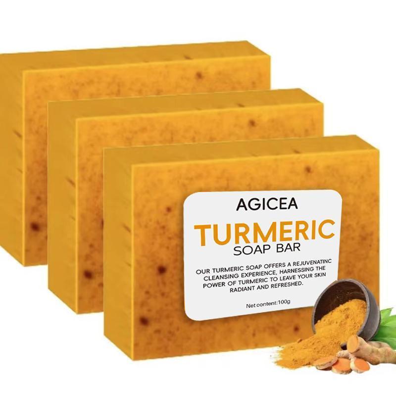 AGICEA Turmeric Face Soap for Radiant Skin - Turmeric Blend for Cleansing & Body Care - Natural Ingredients like Palm Oil & Goat's Milk - Ideal for All Skin Types