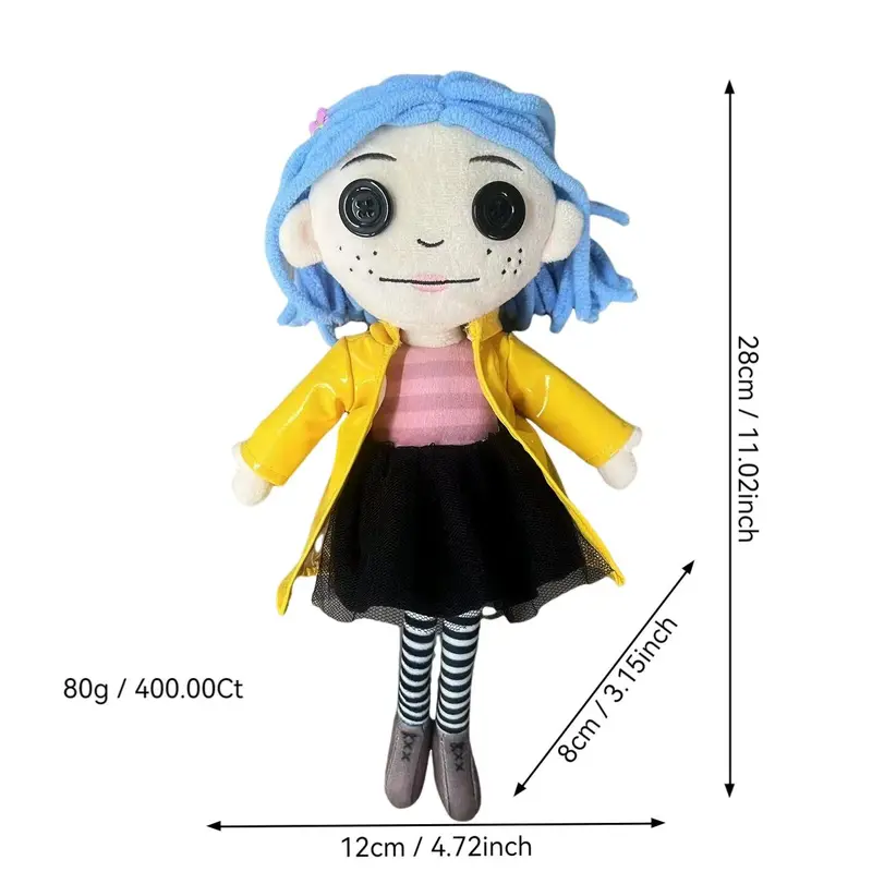 28cm Coraline Plush Stuff Cartoon Figure Kawaii Doll Soft Pillow Ugly ...