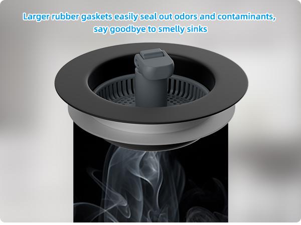 Hibbent Upgraded Stainless Steel Kitchen Sink Drain Strainer Stopper Kits, 3-in-1 Pop Up Sink Stopper, Clog-Free Basket Sink Strainer, Food Catcher for Standard 3-1/2 Inch Kitchen Sinks, food catcher