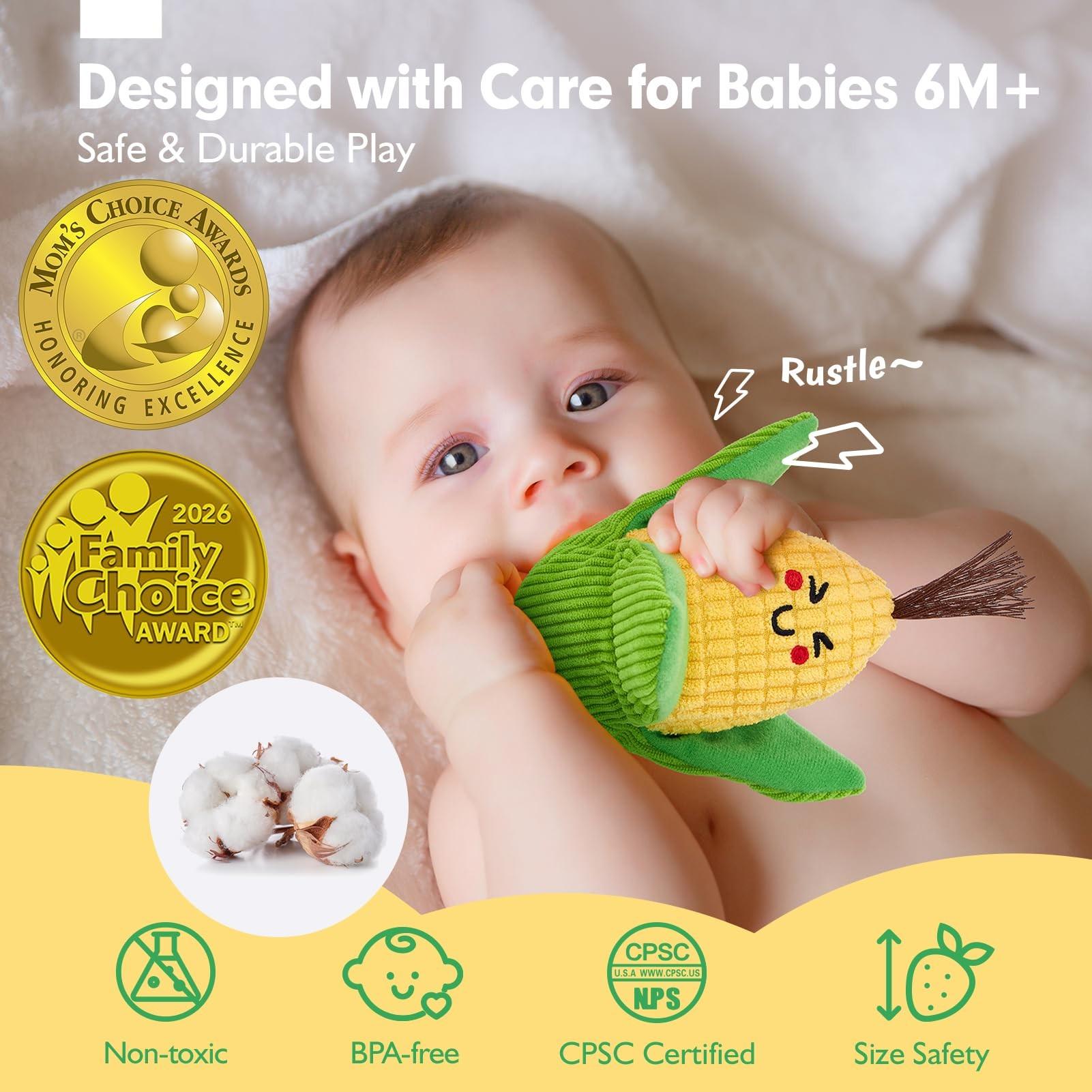 16pcs Montessori Fruit & Veggie Color Sorting Toys for Babies 6-12 Months, Sensory Educational Toys for Boys Girls, Easter Basket Stuffers