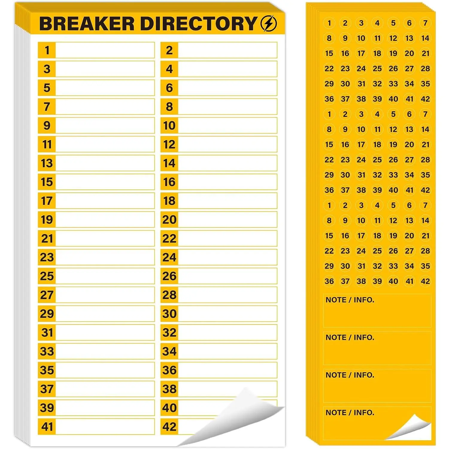 40 Sheets Breaker Panel Labels Self-Adhesive Electrical Board  Tags for House or Commercial Use Including 30 Catalog Stickers and 10 Number Paster