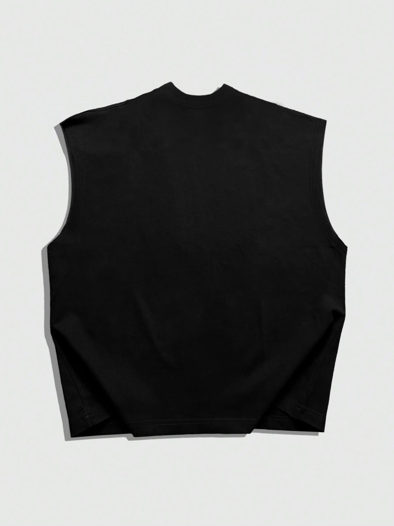 Summer Unisex Rivet Vest, Tiger Head Rhinestone Graphic Design, Loose Fit, Perfect for Streetwear, Music Festivals, Live House, Layering