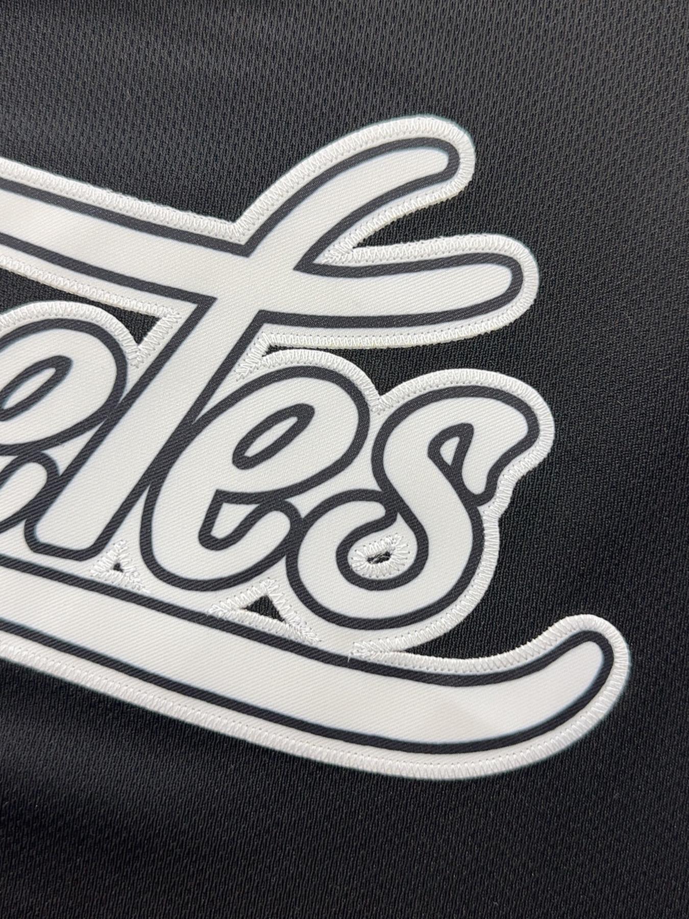 Vintage Los Angeles Embroidered Baseball Jersey for Men Women, Unisex Breathable Casual Short Sleeve Button Down Baseball Shirt, Hip Hop Fashion Streetwear Top