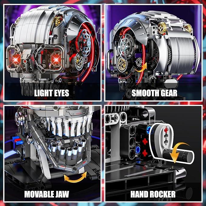 1099pcs Skull Head Building Blocks Toy Model, Valentine's Day gifts Suitable for Creative Play and Exciting Assembly; An Excellent Gift or Special Surprise for Adults，vdaygift