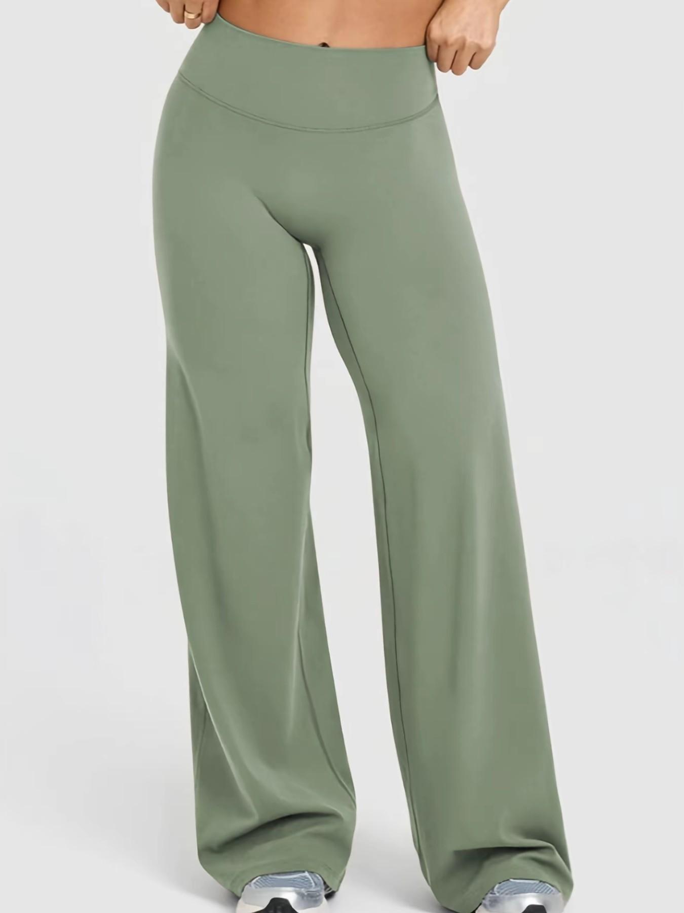 High Waist Sporty Yoga Pants, Fitted Plain Design, Comfortable Workout Apparel, Ideal for Outdoor Activities, All-Season Wear, Fitness Bottoms