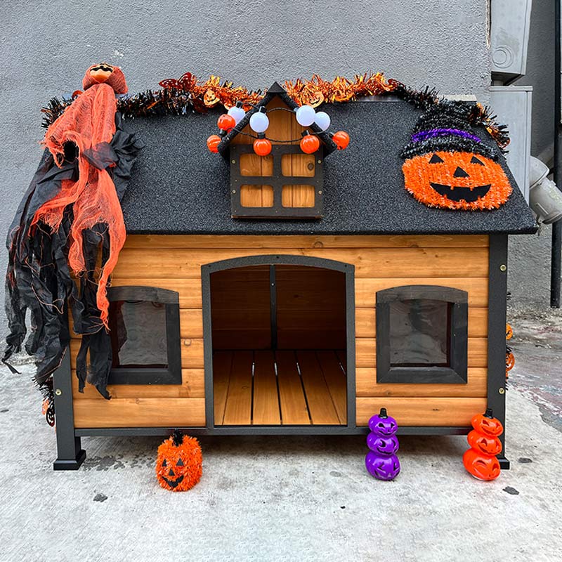 Aivituvin-AIR90 Premium Wooden Dog House | Iron Frame and Asphalt Roof Aivituvin-AIR90 Premium Wooden Dog House | Iron Frame and Asphalt Roof