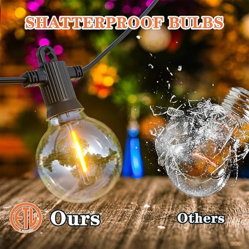 5m 10led Outdoor Solar String Lights, Warm, Adjustable 8 Light Modes, Waterproof, Camping, Decoration, Ambient Lighting