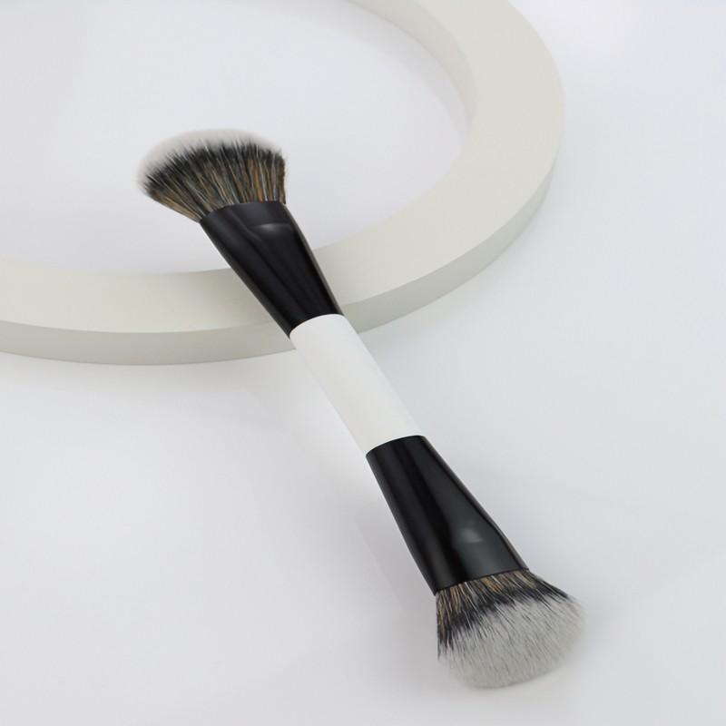 4-Piece Dual-Ended High-Quality Makeup Brush Set, Soft Fluffy Foundation, Contour, Eyeshadow, Blush Brushes, Beauty Tools