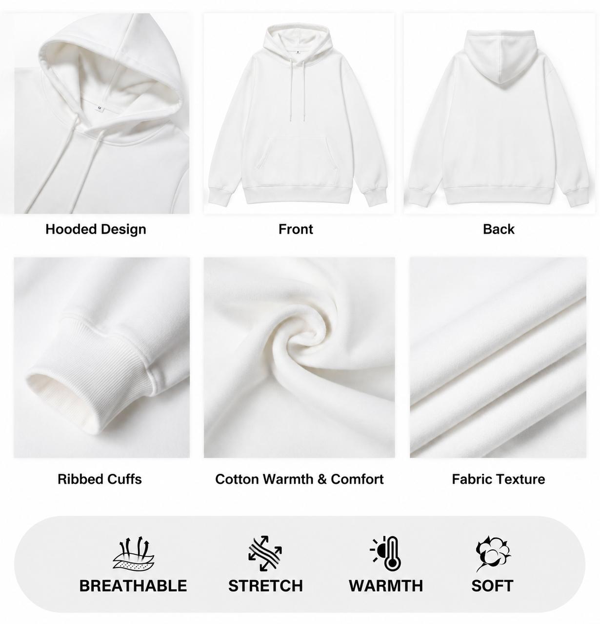 Halloween Spooky Season Graphic Hoodie, Pumpkin Ghost Skeleton Front and Back Print Pullover Sweatshirt, Vintage Horror Long Sleeve Streetwear Hoodie for Halloween Party, Fall and Daily Wear