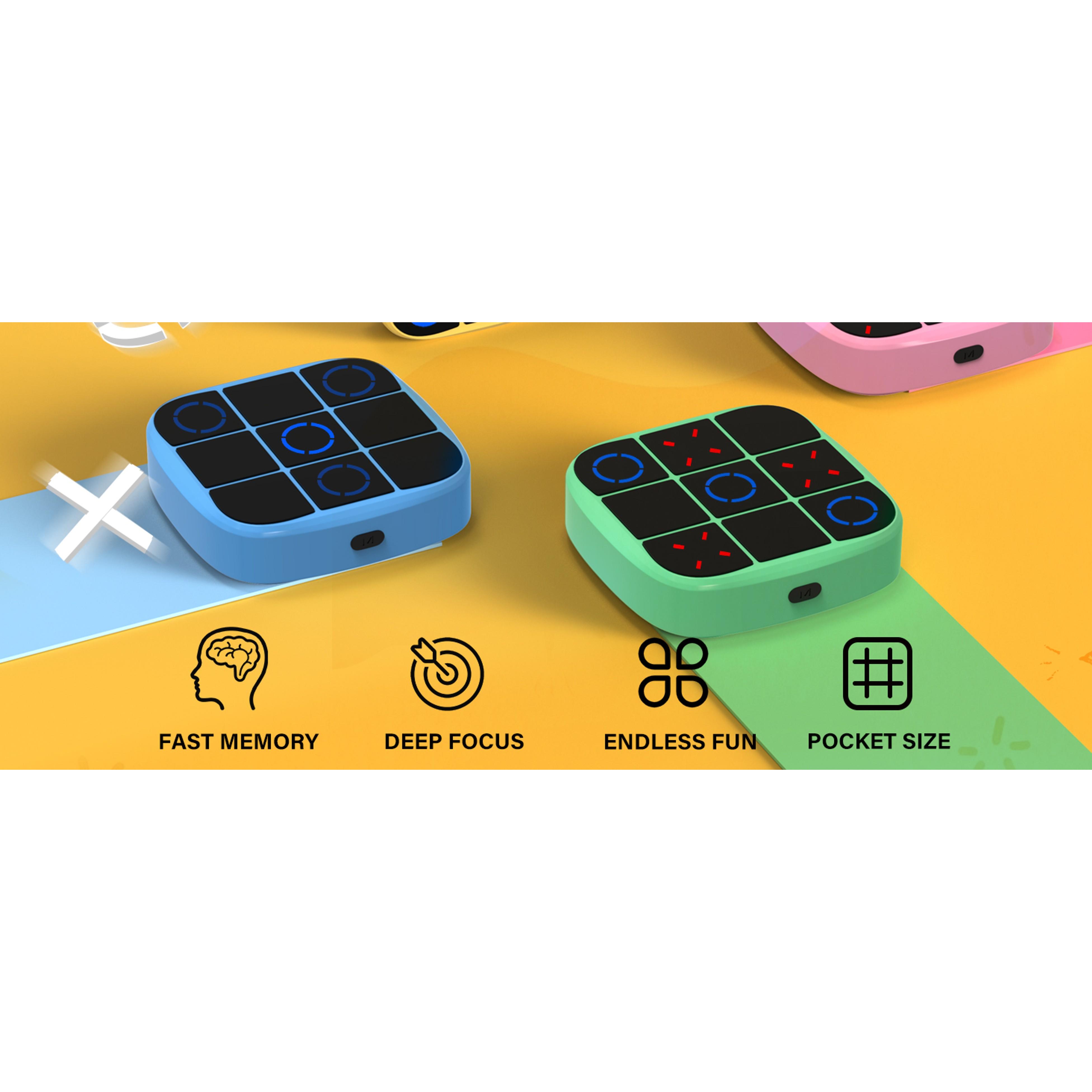 4-in-1 Handheld Puzzle Games Console, Electronic Tic-Tac-Toe Game for Educational and Memory Growth, Portable Travel Games for Car Ride, Board Games for Kids and Adults (Cyan)fidget toys 4-in-1 Handheld Puzzle Games Console, Electronic Tic-Tac-Toe Game for Educational and Memory Growth, Portable Travel Games for Car Ride, Board Games for Kids and Adults (Cyan)fidget toys