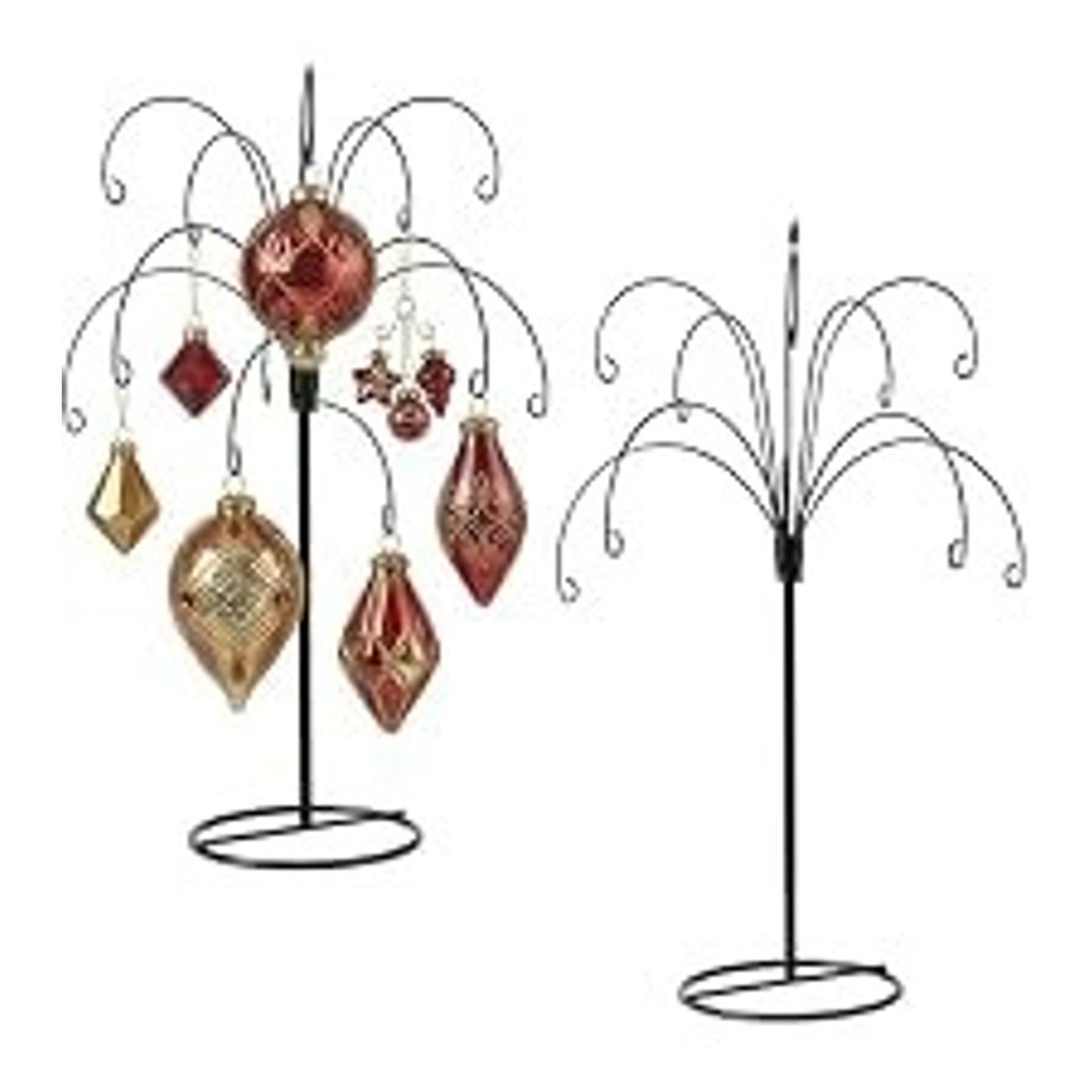 20" Gold Ornament Display Stand Metal Hanging Tree Holder | Displays crystal ornaments, glass baubles, keepsakes and seasonal décor with a sturdy tabletop hanging stand. 20" Gold Ornament Display Stand Metal Hanging Tree Holder | Displays crystal ornaments, glass baubles, keepsakes and seasonal décor with a sturdy tabletop hanging stand.