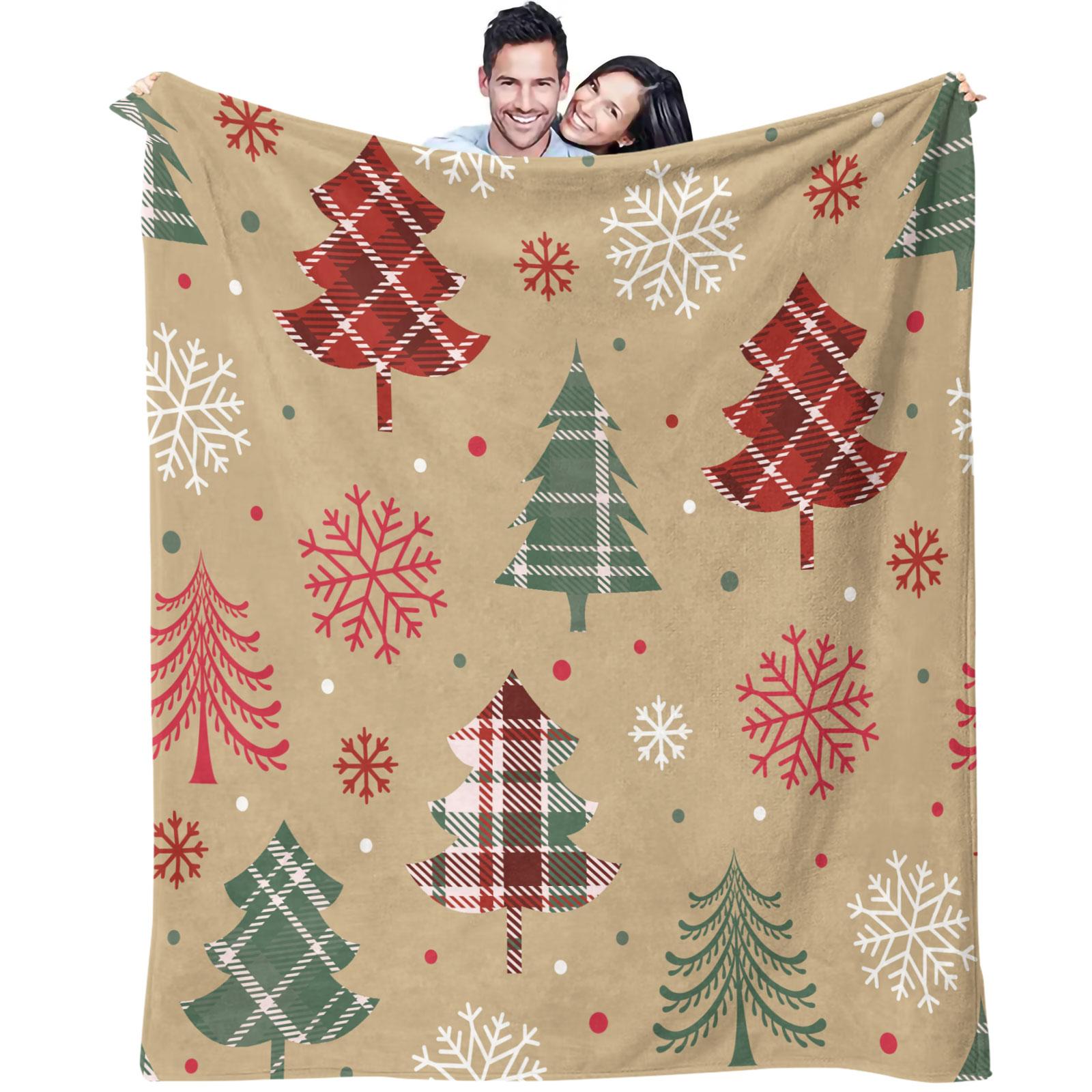 Christmas checkered stripe pattern, suitable for children and adults as Christmas holiday gifts, soft, warm and lightweight plush blanket, suitable for bed, sofa, car, room decoration