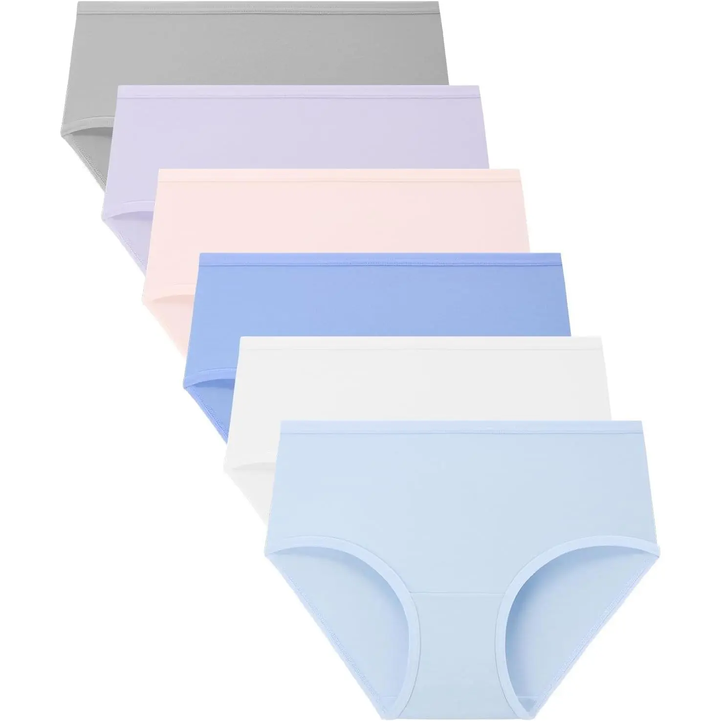 Girls Tagless Bamboo Viscose Soft Full Coverage Underwear Briefs, 6-14 Years, 6-PackGift
