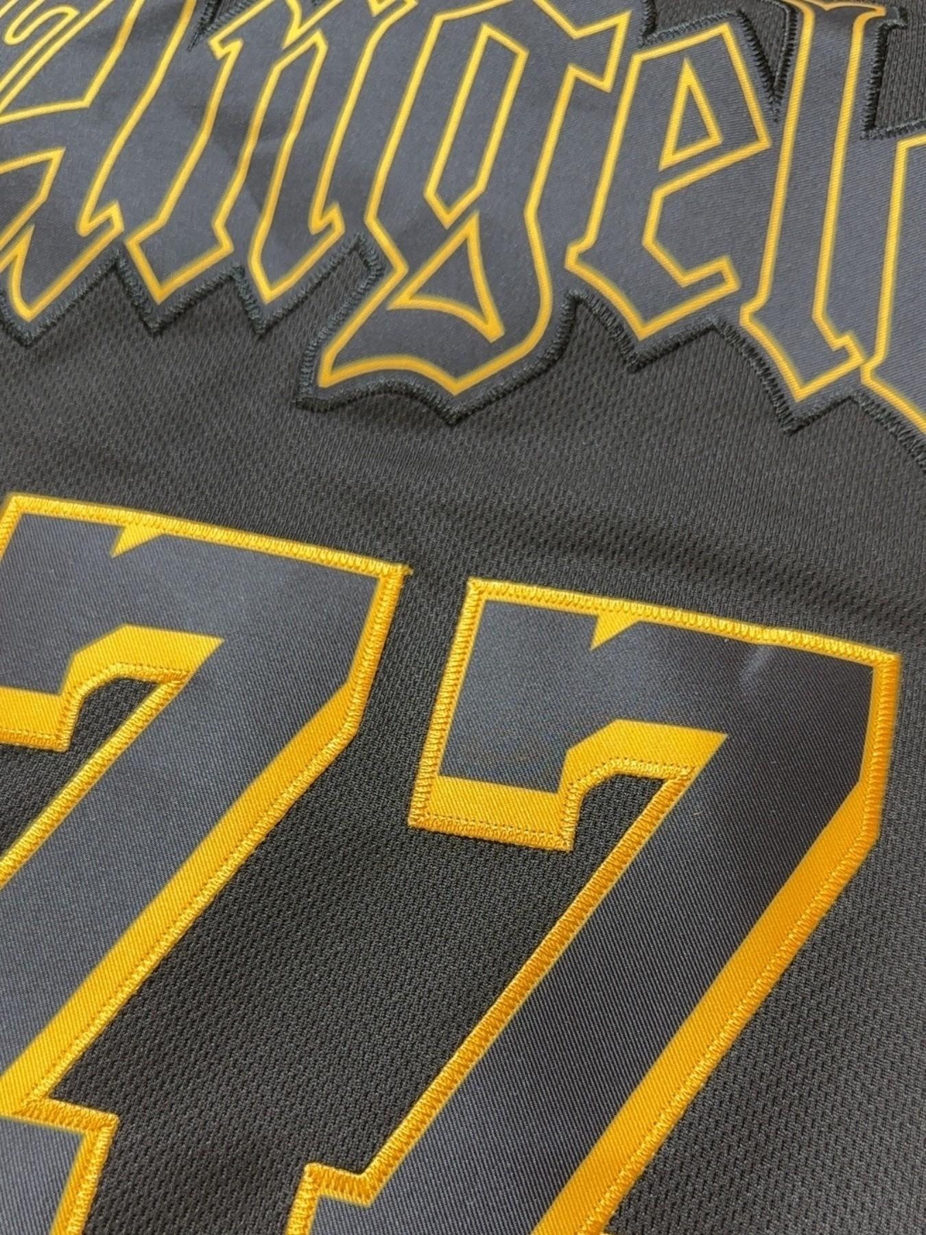 Men's #77 Stitched Basketball Jersey, Loose Fit Knit Fabric, Embroidered Letters and Numbers, Unisex Outdoor Training Casual Wear