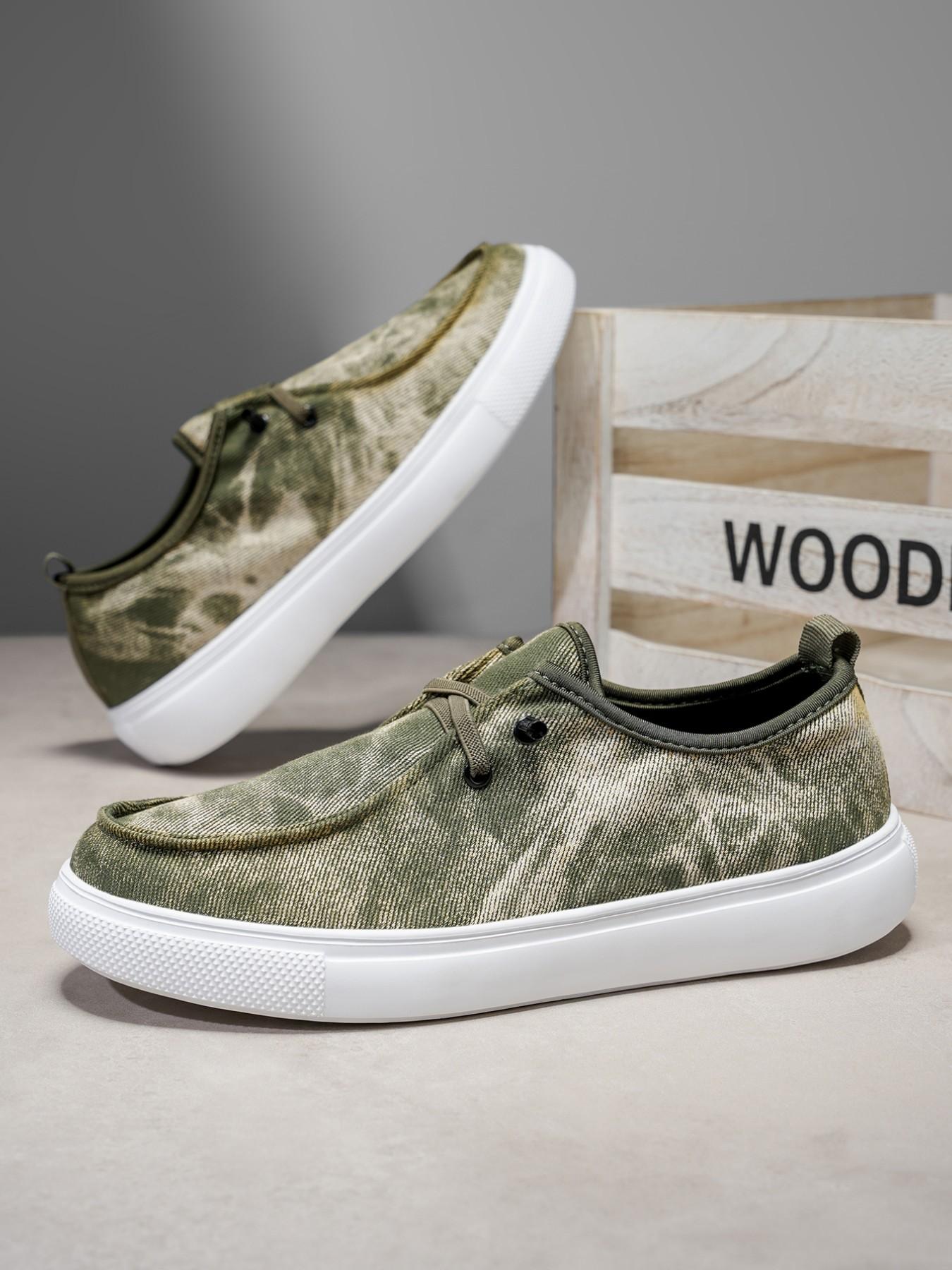 Washed Vintage Style Slip-On Canvas Shoes, Comfortable Breathable Thick Sole Men's Sneakers, Retro Streetwear Casual Footwear for Students