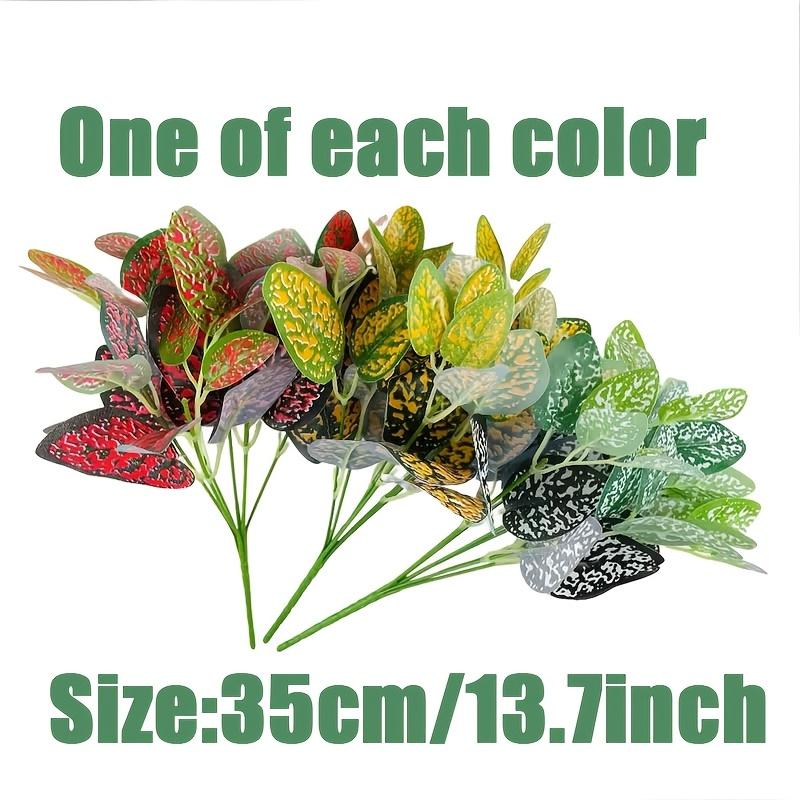 3pcs Realistic Leaf Plants, UV-Resistant Outdoor Decor, No Maintenance, Ideal for Garden, Pots, Porch, Various Occasions, Faux Potted Plant