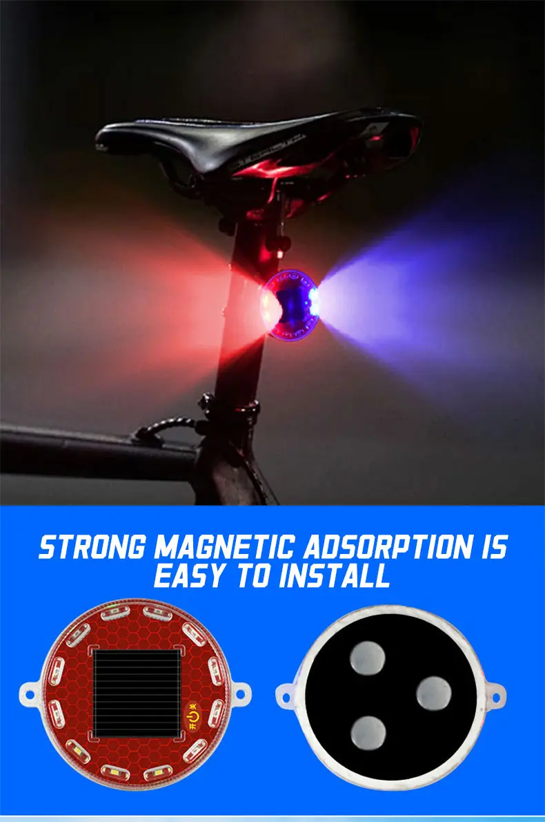 Solar-Powered Strobe Warning Light | Touch Control, Auto Light-Sensing, Strong Magnetic Mount, IP68 Waterproof, Multi-Color Flashing Safety Beacon for Vehicles