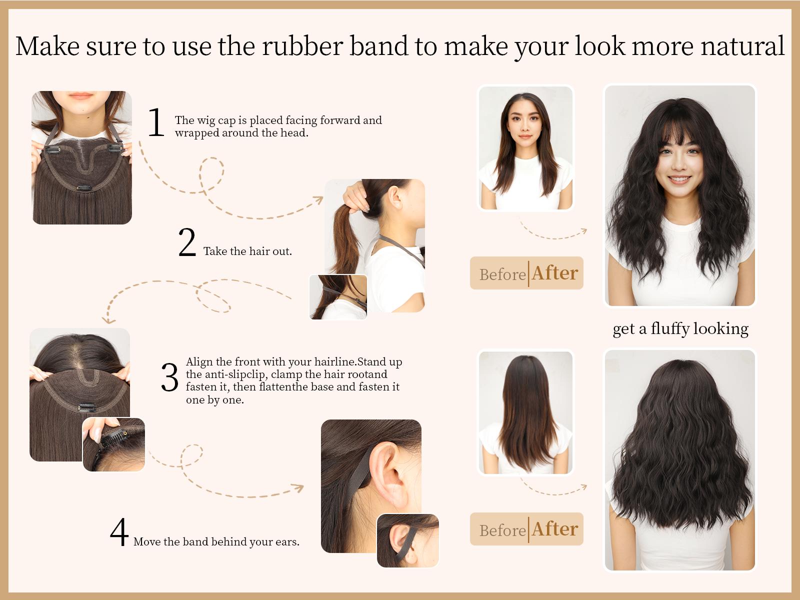 ORSUNCER Hair Topper for Women with Thinning Hair 18 INCH Natural-Looking Wiglet, Lightweight & Add Volume Hairpiece for White HairRoots Cover, Changing Hairstyle, Trendy and Comfortable Design