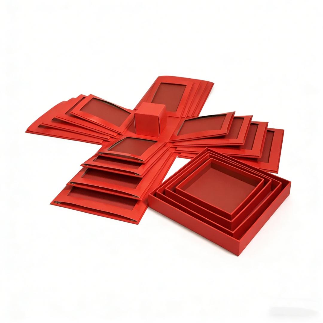 1count Five-Layer Square Album Box, Creative DIY Valentine's Day Surprise Gift Box, Couple Birthday Anniversary Gift Box