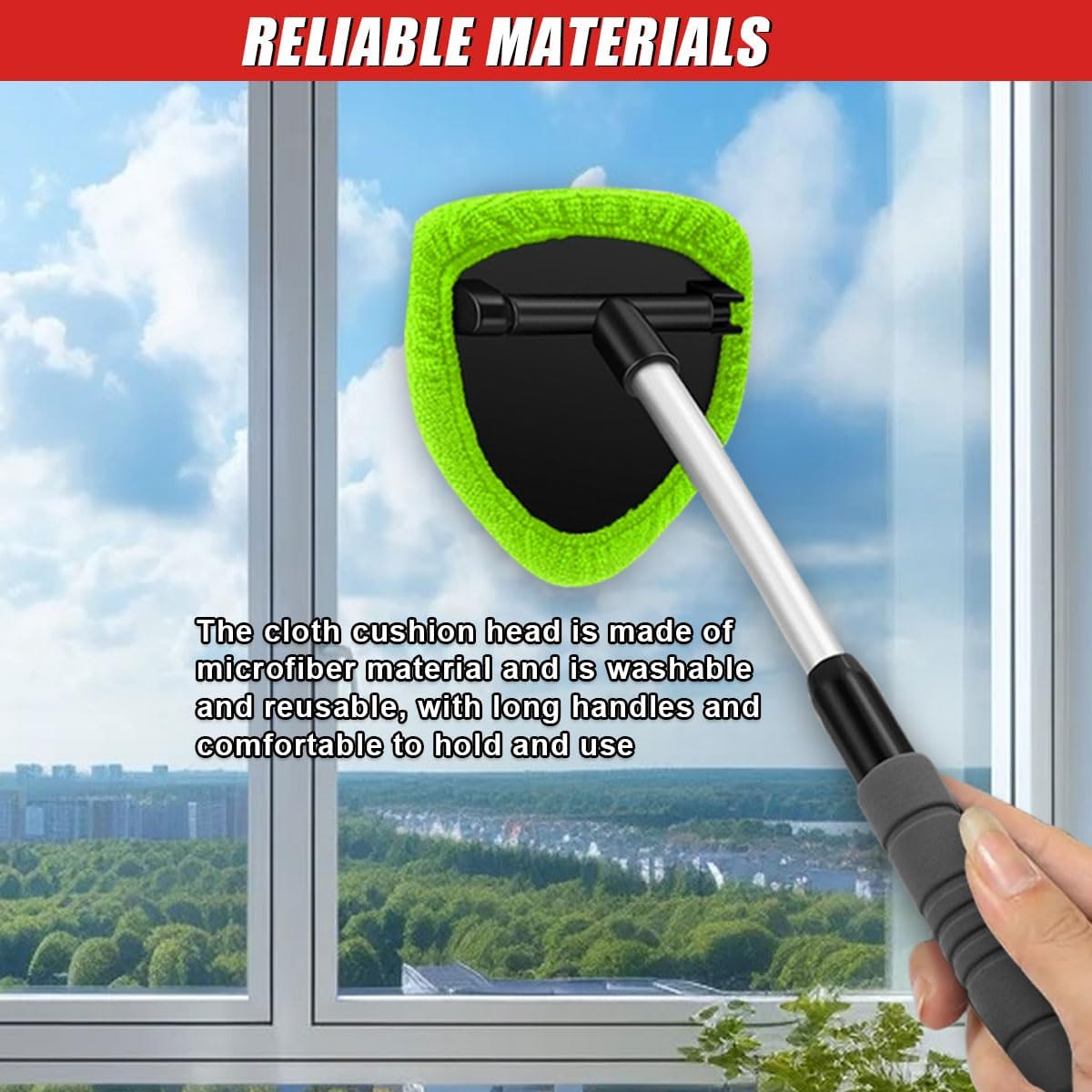 9PCS Car Window Cleaner Kit Extendable Handle Windshield Cleaning Tool with 6 Reusable Microfiber Pads with Air Vent Brush & Empty Spray Bottle 9PCS Car Window Cleaner Kit Extendable Handle Windshield Cleaning Tool with 6 Reusable Microfiber Pads with Air Vent Brush & Empty Spray Bottle