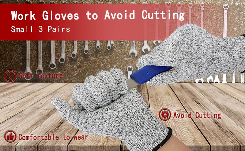 Gray Glass Fiber Work Gloves for Kitchen Cutting & Food Handling - Comfortable Elastic Cuffs, Breathable, Washable, S/M/L Sizes