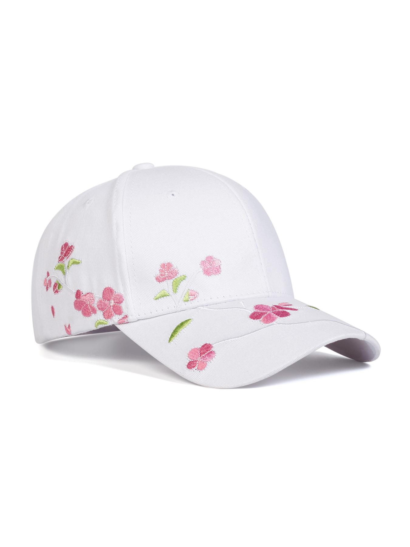 Elegant Plum Blossom Embroidered Fitted Baseball Cap Adjustable, Fashionable Floral Design Hat, Versatile Casual Headwear for All Seasons
