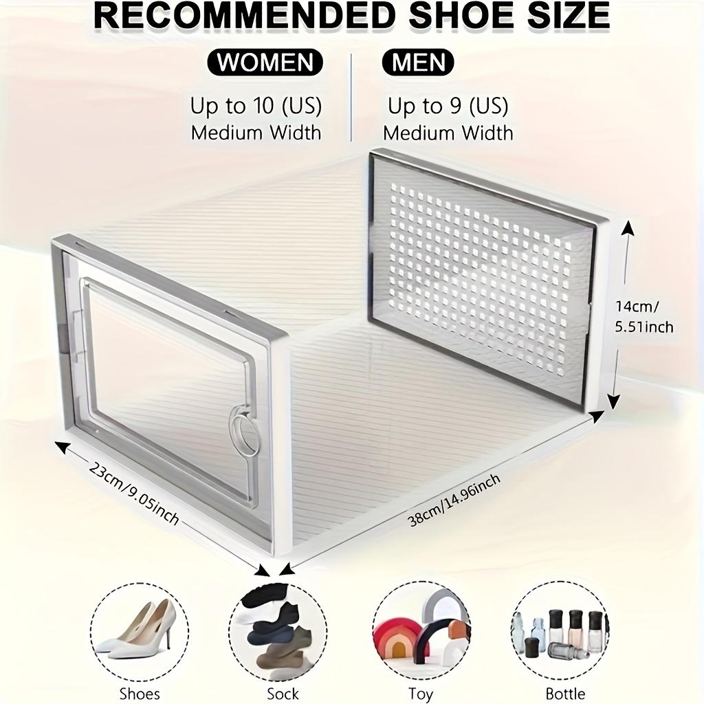 6/15/24pcs thickened transparent shoe box with lid, foldable and stackable shoe rack for free combination, plastic sneaker container, space-saving storage, Stackable Shoe Boxes