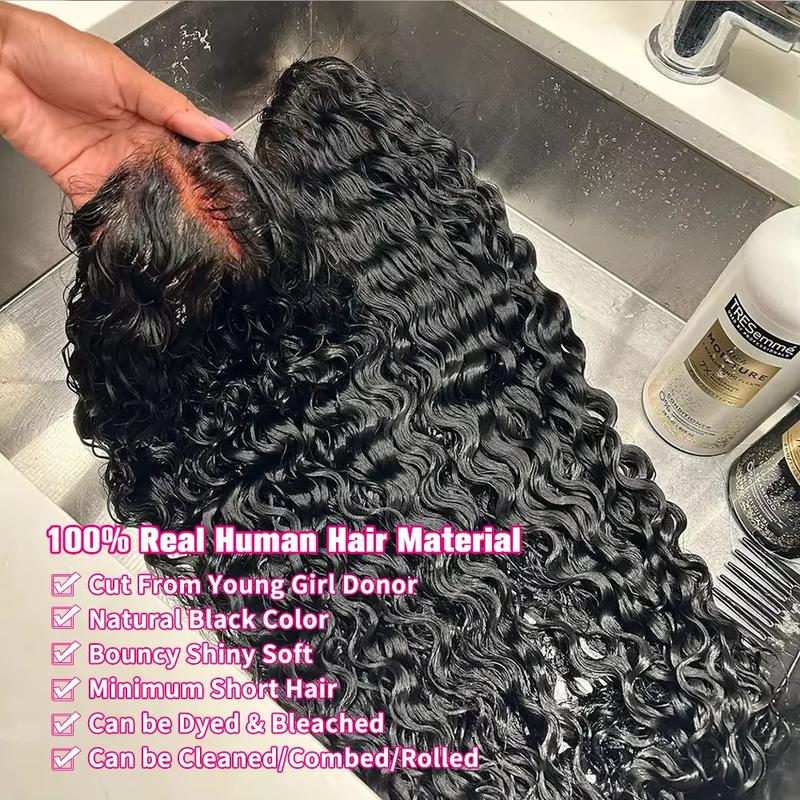 Bling Hair Easy Wear and Go Glueless Deep Wave 9x6 7x5 Transparent HD Lace Closure Glueless Wigs Human Hair 180% Density 6x4 5x5 HD Lace Natural Color For Black Women TikTokShopHolidayHaul